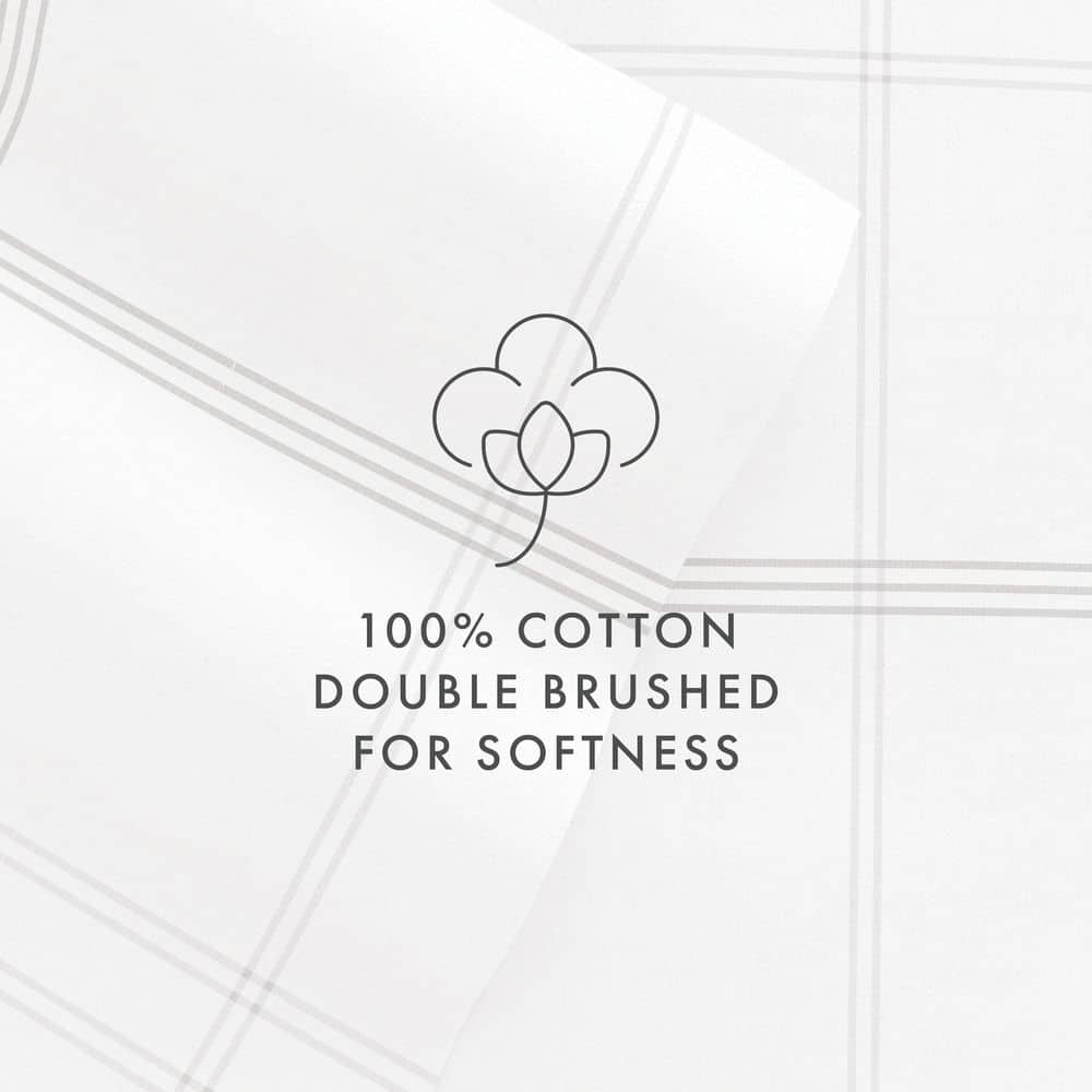 Twin Gray Cotton Flannel Deep Pocket Sheet Set