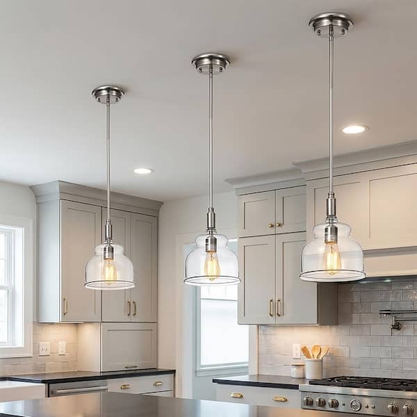 Edvivi 1-Light 7 in. Brushed Nickel H...