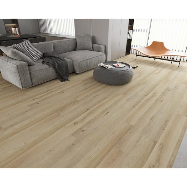 Vagabond Haven Beige 20 MIL x 9 in. W x 71 in. L ESPC Waterproof Click Lock Vinyl Plank Flooring (26.59 sq. ft./case)