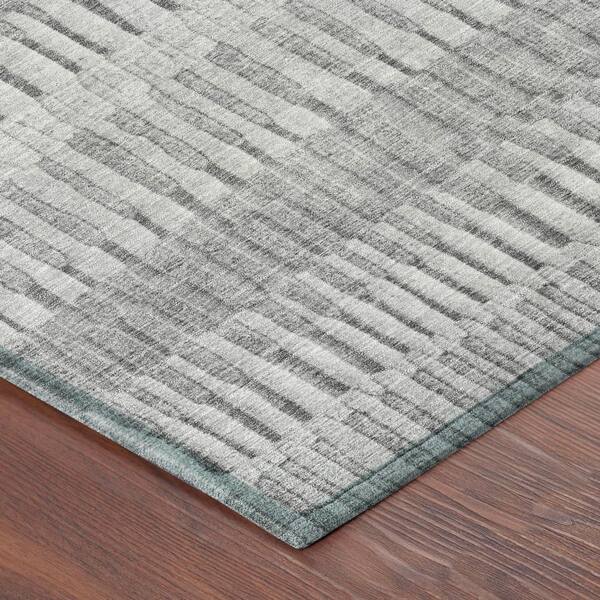 Chantille Machine Washable Indoor/Outdoor Abstract ACN2807 Silver 2 ft. x 7 ft. Runner Rug