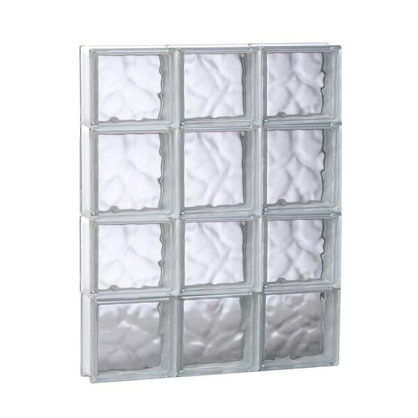 Clearly Secure 17.25 in. x 25 in. x 3.125 in. Frameless Wave Pattern Non-Vented Glass Block Window