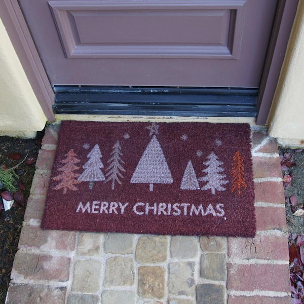 Hello, Winter Christmas Outdoor Coir Door Mat -  Canada