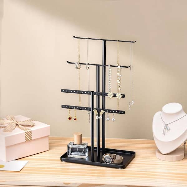 ジュエリースタンド Black 8.2 in. x 14.5 in. Metal Modern Jewelry Display Stand