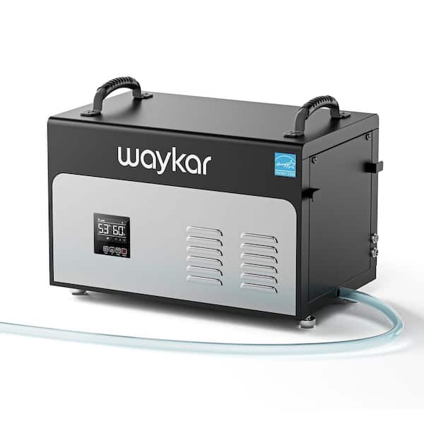 waykar 130 pt. 7,500 sq. ft. Bucketless Energy Star 2024 commercial Dehumidifier Black with Auto-Defrost
