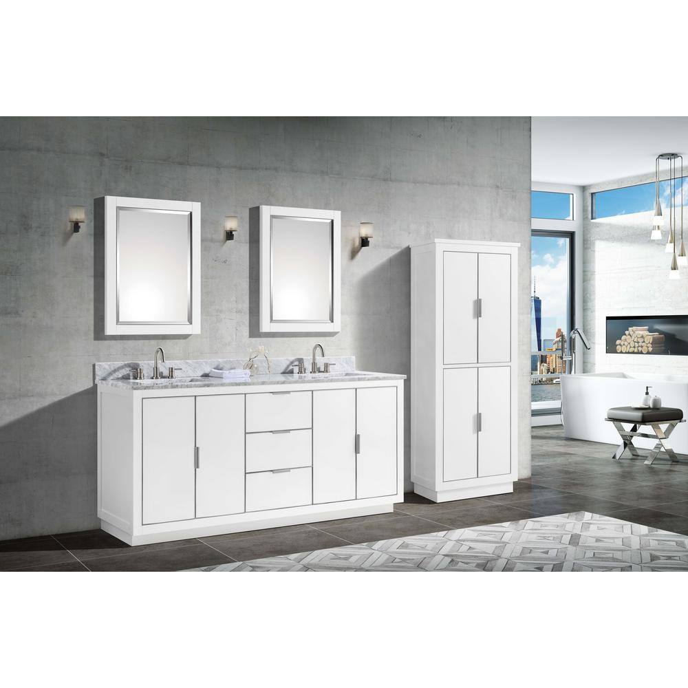 Austen 72" White Solid Wood Double Vanity Cabinet