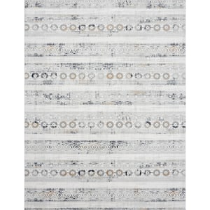 Bliss by N Natori Le Souk Gray 5 ft. 6 in. x 7 ft. 6 in. Area Rug