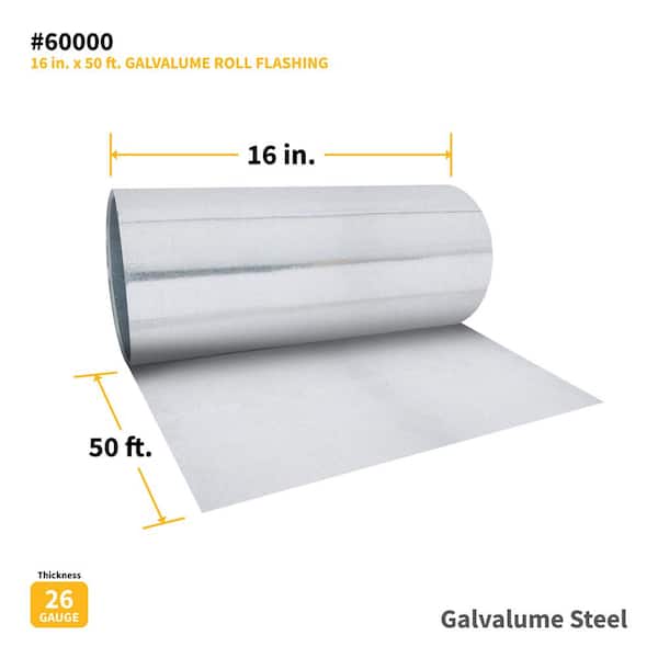 Union Corrugating 16-in x 50-ft Aluminum Roll Flashing Union Corrugating 16-in x 50-ft Aluminum Roll Flashing