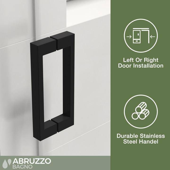 Black Frameless Sliding Shower Door with Tempered Glass