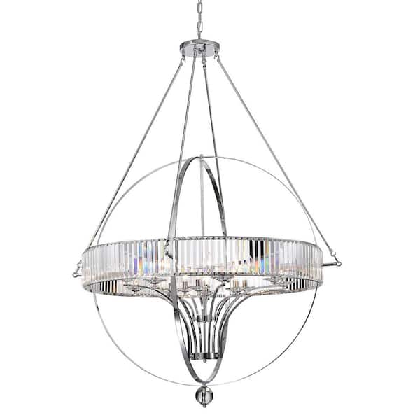 Magellan 12-Light Chrome Orb Chandelier with Crystal Belt