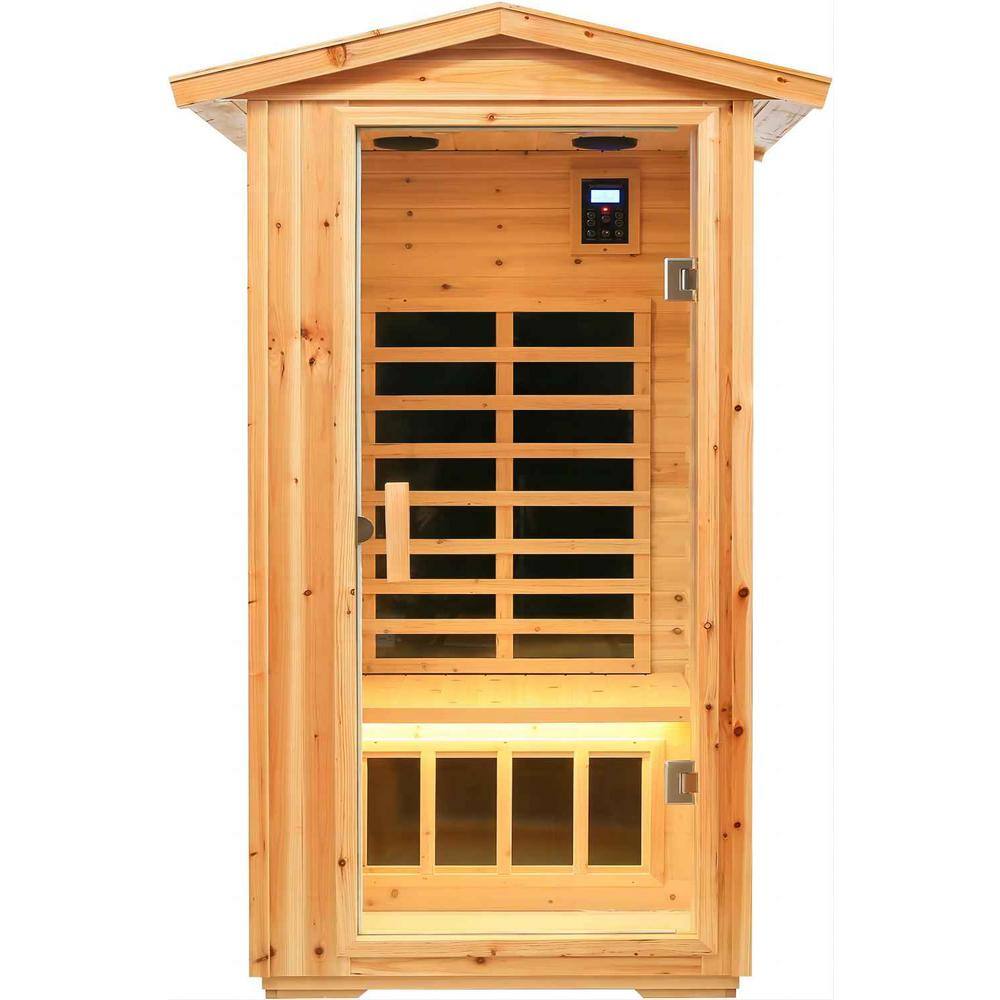 Spygo Moray 1-Person Outdoor Fir Infrared Sauna With 6 Far-Infrared ...