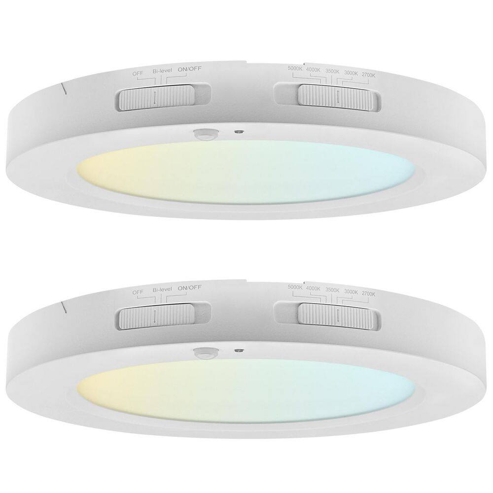 7 In. 1 Light Integrated LED Flush Mount Light + PIR Motion Sensor, 13W, 1100LM, 5CCT, Dimmable, CRI90, Title 24,2 Pack price history on PriceWatchPro