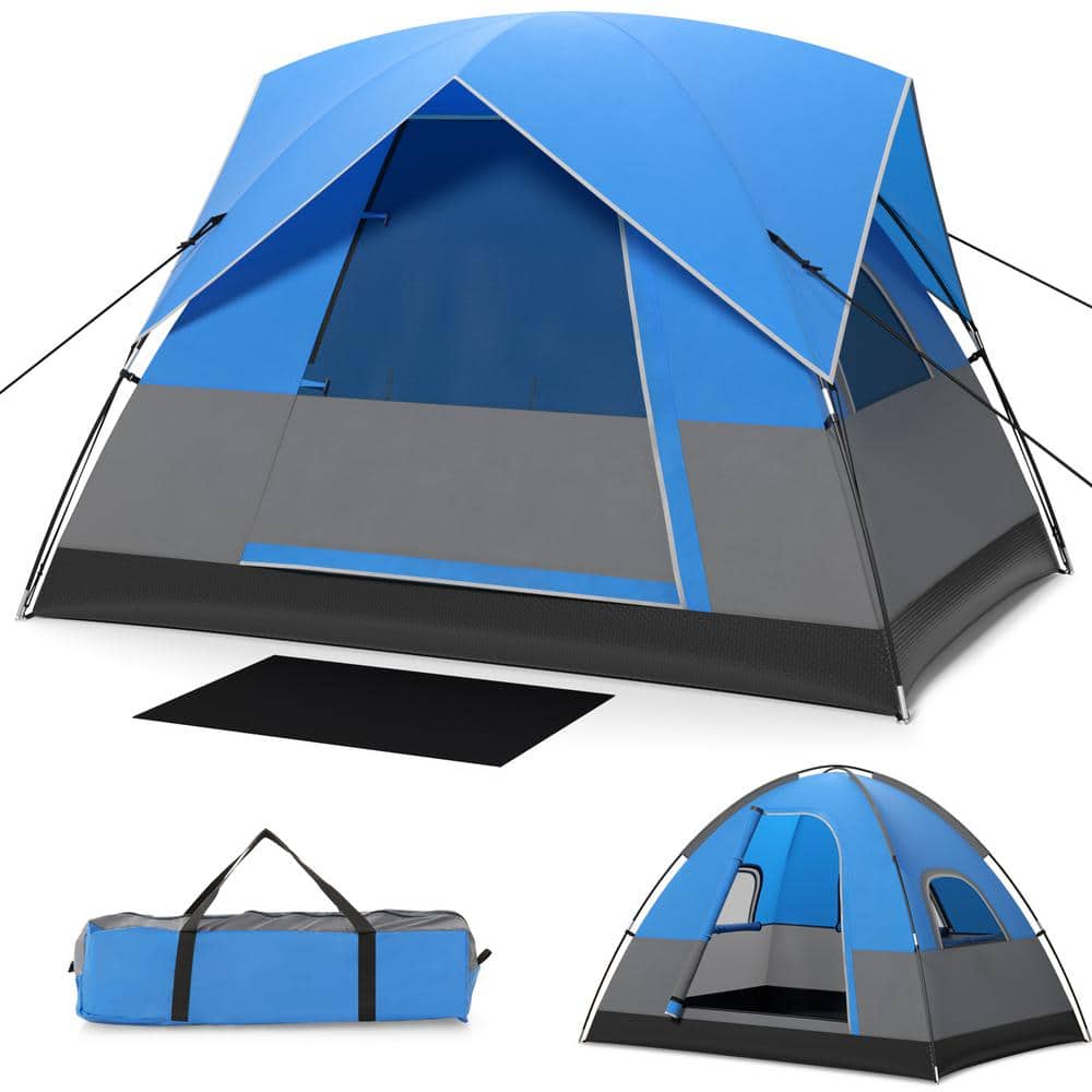 3-Person Outdoor Camping Tent with Removable Floor Mat for Camping Hiking Traveling-Blue price history on PriceWatchPro