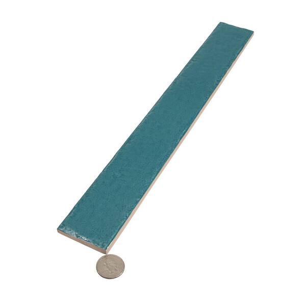 Apollo Tile Valenza 2 in. x 16 in. Glossy Tropical Teal Ceramic
