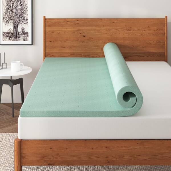 NapQueen 3 in. Twin Green Tea Memory Foam Mattress Topper