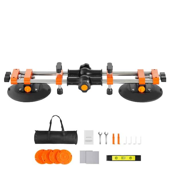 SKYSHALO Seamless Seam Setter, 6.1 in. W x 21.6 in. L Pro Pull Bar for Tile Flooring, with 6 in. Vacuum Suction Cups, 2-Packs