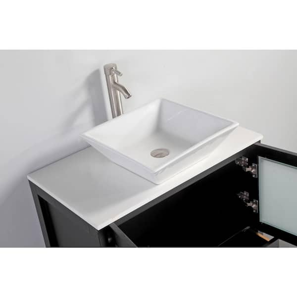 Vanity Art VA3030-72E Espresso 72 Double Sink Bathroom Vanity Set with Ceramic Vanity Top