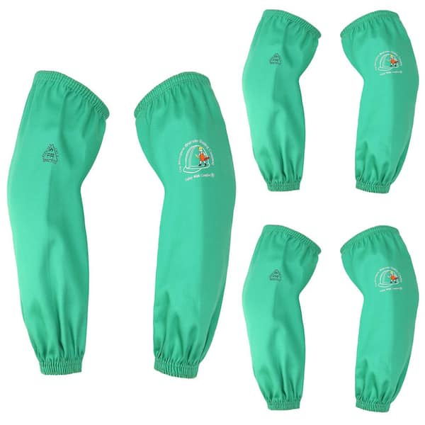 18 in. Green High Visibility Flame Resistant Cotton Welding Sleeves, FR Sleeves with Comfortable Open Elastic 3-Pack
