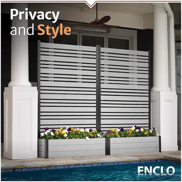 Enclo Privacy Screens Florence 6 ft. x 4 ft. x 1 ft. Ash