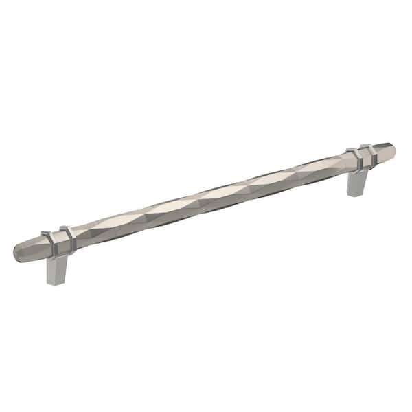 Amerock London 10-1/16 in. (256mm) Modern Satin Nickel/Polished Chrome Bar Cabinet Pull