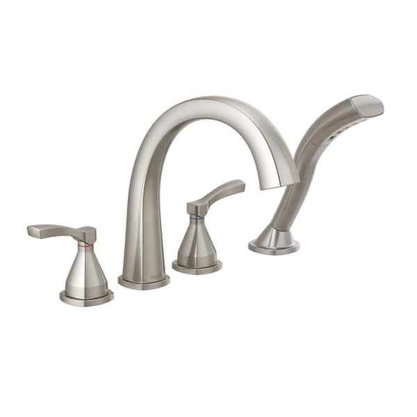 Delta Stryke 2-Handle Deck Mount Roman Tub Faucet Trim Kit in Stainless ...