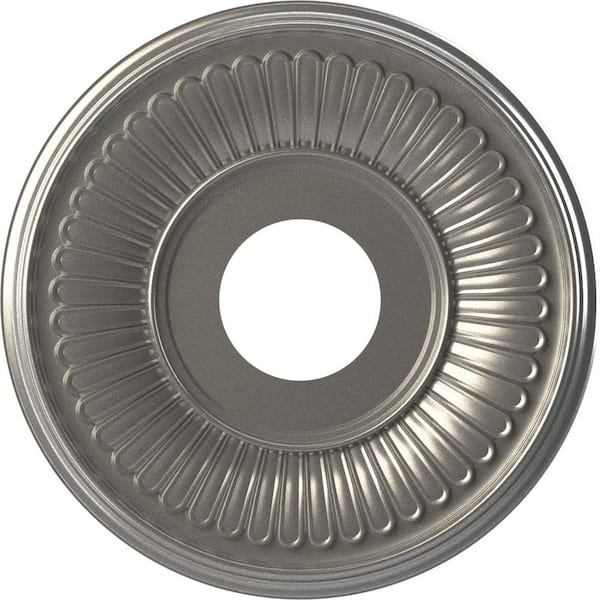 Ekena Millwork 13 in. O.D. x 3-1/2 in. I.D. x 3/4 in. P Berkshire Thermoformed PVC Ceiling Medallion in Aged Dark Steel