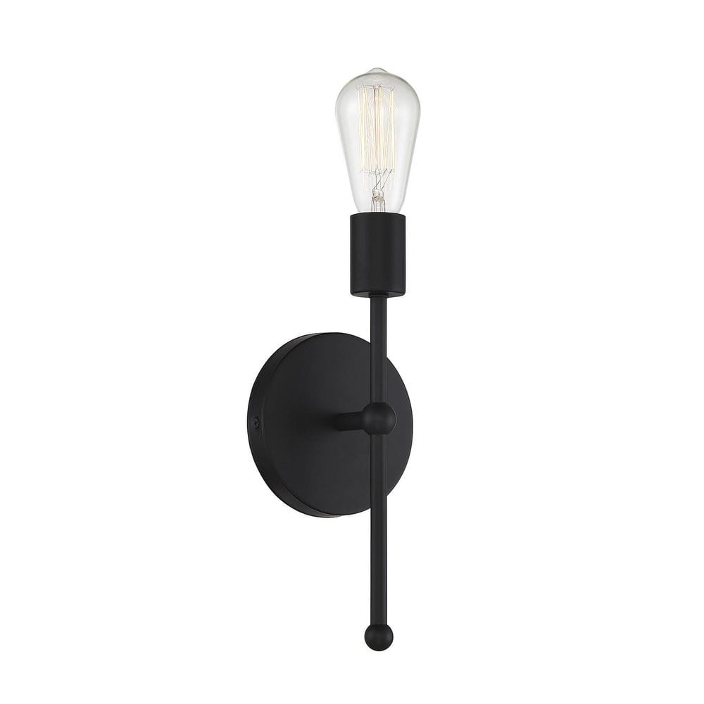 Trade Winds Lighting 1-Light Wall Sconce In Matte Black