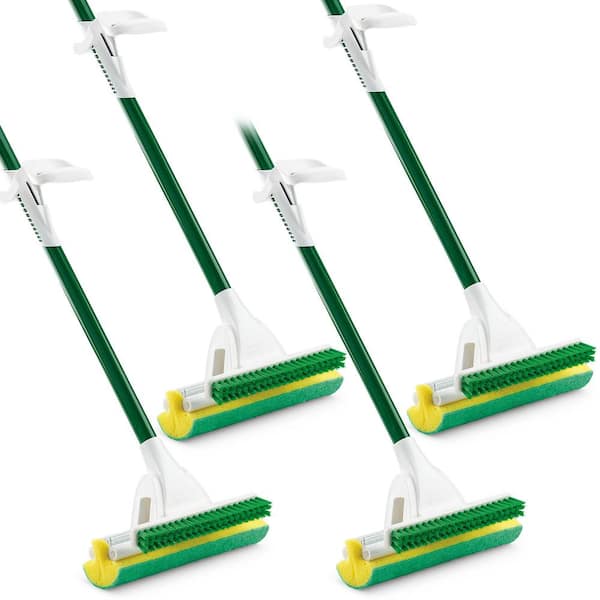 Libman Nitty Gritty Roller Sponge Mop with Scrub Brush (4-Pack)