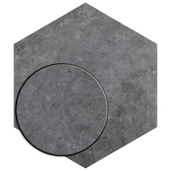 Merola Tile Heritage Hex Carbon 7 in. x 8 in. Porcelain Floor and