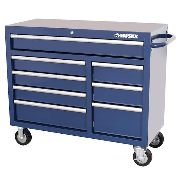 Standard Duty 42 in. 8-Drawer Blue Rolling Tool Cabinet