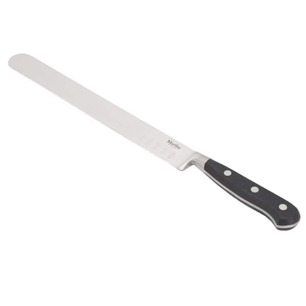 Carverton 10 in. Stainless Steel Hollow Edge Slicer in Black