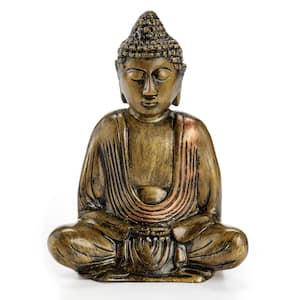 8 in. Meditating Buddha Cast Aluminum Decorative Statue