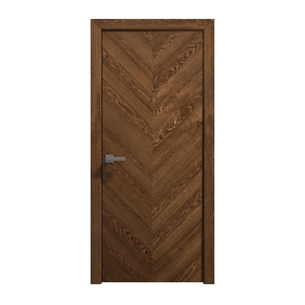 Sartodoors 30 in. x 80 in. Marble Oak Color Solid Wood Swing Sliding Door With Hardware
