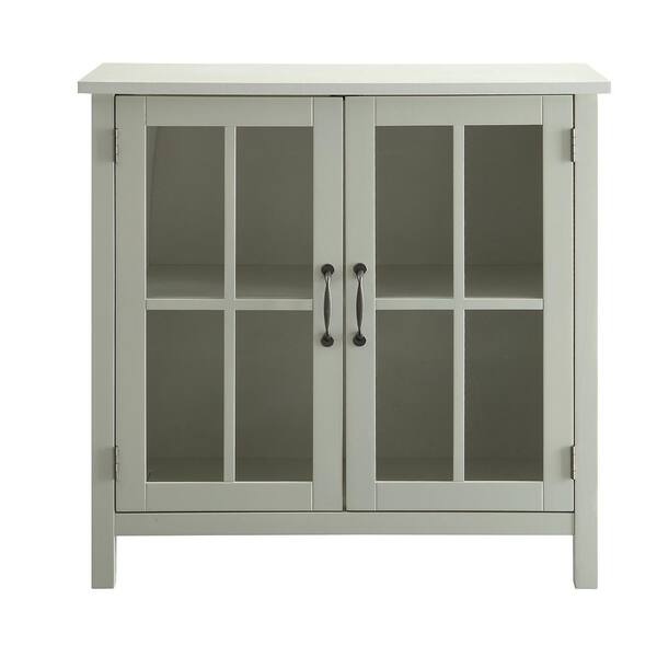 USL Olivia White Accent Cabinet and 2-Glass Doors