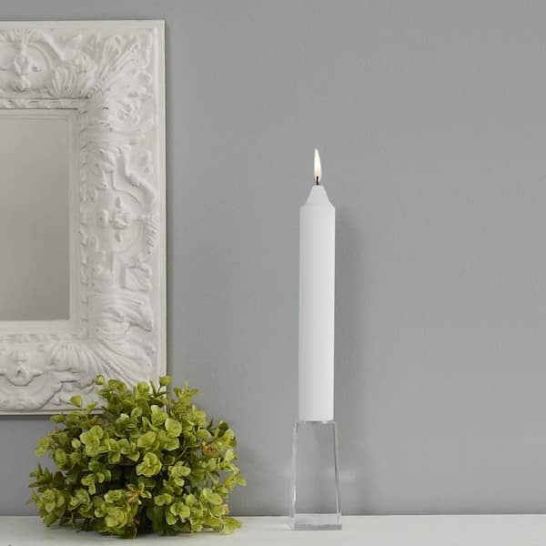 ROOT CANDLES Smooth Collenette 9 in. White Unscented Taper Candle (Box of 4)