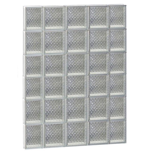 Clearly Secure 34.75 in. x 46.5 in. x 3.125 in. Frameless Non-Vented Diamond Pattern Glass Block Window