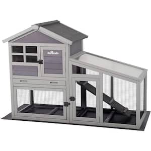Outdoor and Indoor Rabbit Hutch with Wire Mesh Floor and PVC Layer (Inner Space 9 sq. ft.)