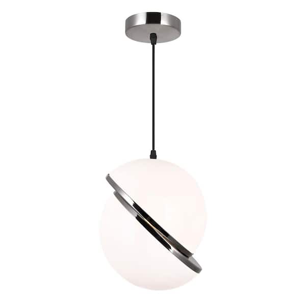 CWI Lighting Gemini 1 Light Mini Pendant With Polished Nickel Finish