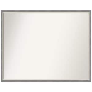 Theo Grey Narrow 29.25 in. x 23.25 in. Non-Beveled Modern Rectangle Wood Framed Wall Mirror in Gray