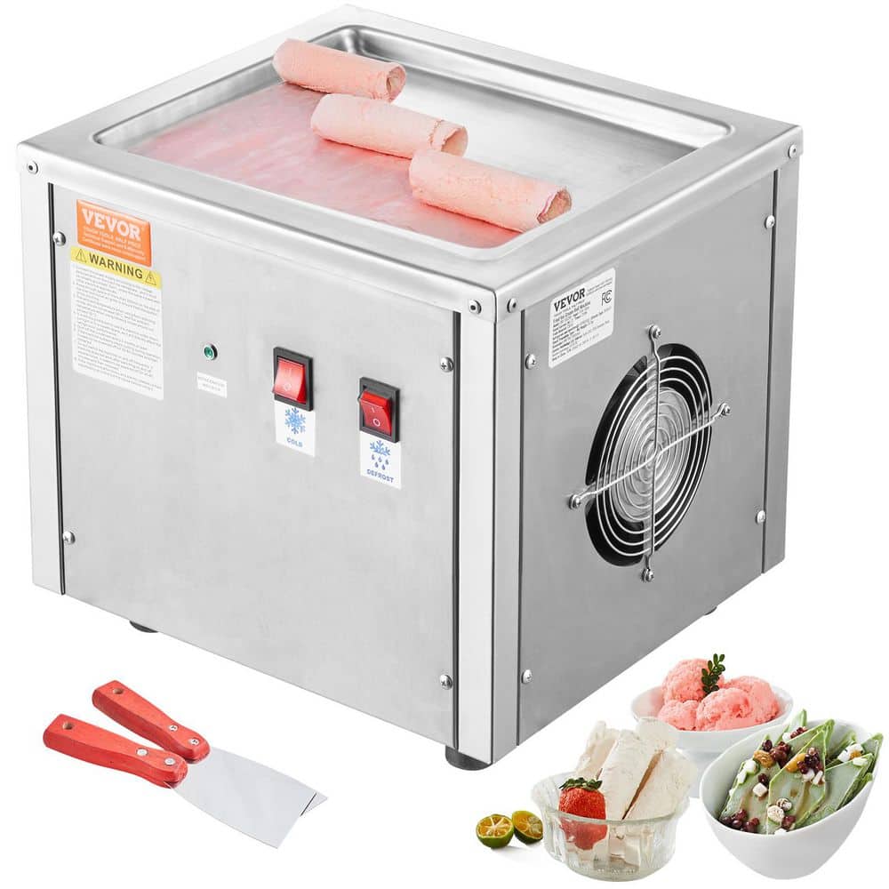 Fried Ice Cream Roll Machine, 11 x 9.5 in. Stir-Fried Ice Cream Pan, Stainless Steel with Compressor and 2 Scrapers price history on PriceWatchPro