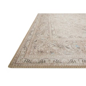 Loren Sand/Taupe 7 ft. 6 in. x 9 ft. 6 in. Distressed Bohemian Printed Area Rug