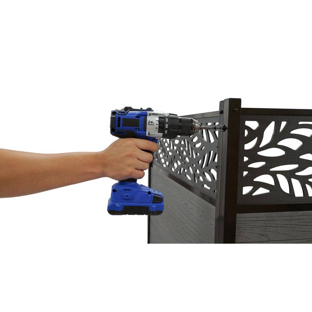 Nappa Charcoal Vinyl Privacy Screen Kit with Laser Cut Design