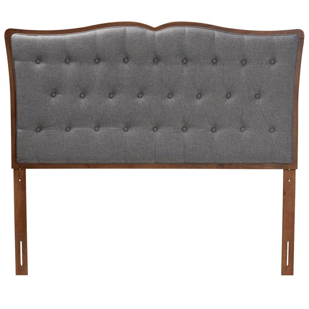 Georgia Gray Tufted Upholstered Wood Queen Headboard