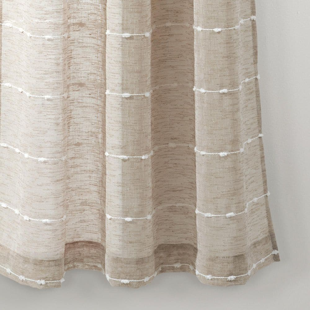 Neutral Sheer Polyester Grommet Window Curtain Panels 38" x 63"