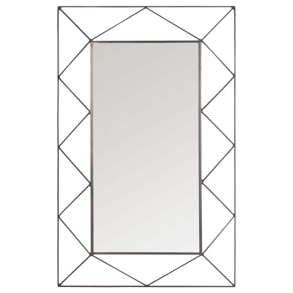 Elegant Gunmetal Rectangular Iron-Spoked 49" Mirror