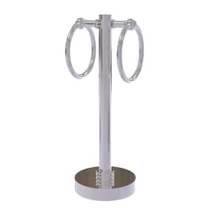 Vanity Top 2-Towel Ring Guest Towel Holder with Dotted Accents in Polished Chrome