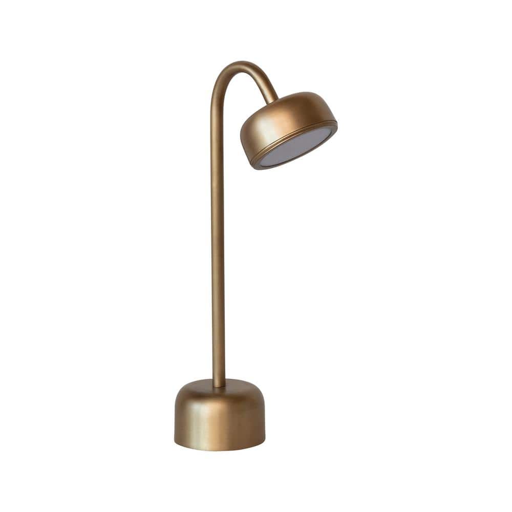 Antique Brass Cordless Adjustable LED Table Lamp