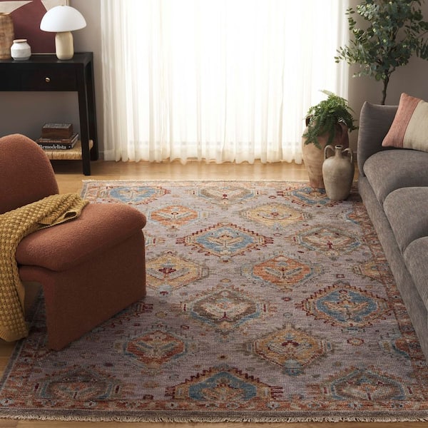 Samarkand 6 ft. x 9 ft. Beige/Gold Ornate Border Area Rug