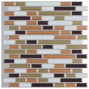 12 in. x 12 in. Peel and Stick Mosaic Decorative Wall Tile (6 sq. ft. / case)