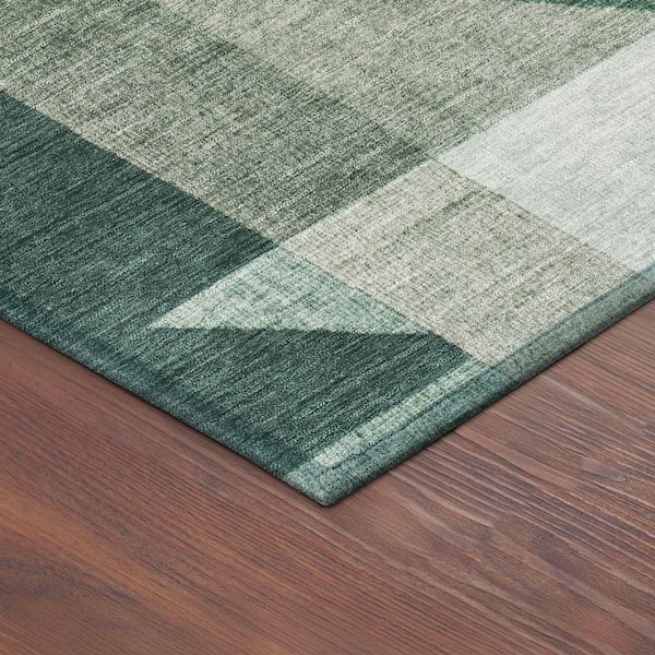 Chantille Machine Washable Indoor/Outdoor Abstract ACN2365 Basil 3 ft. x 5 ft. Area Rug