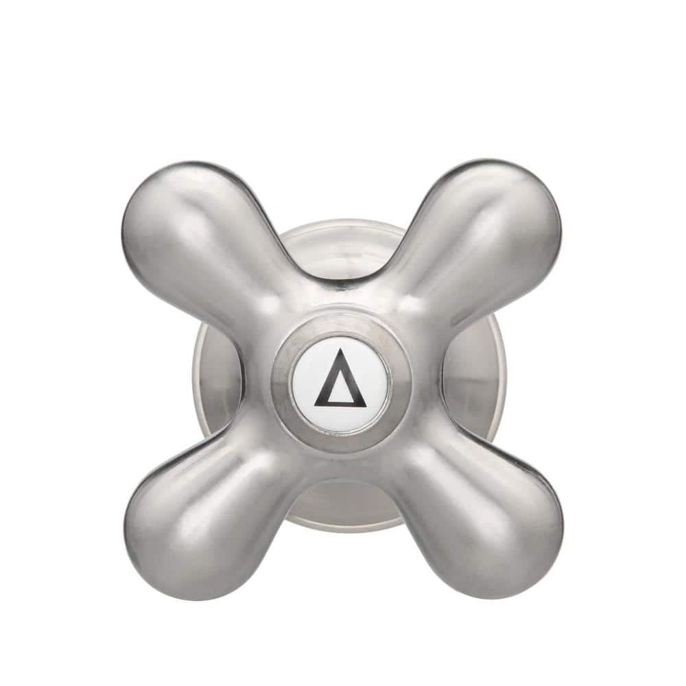Brushed Nickel Cross-Arm Faucet Handle with Adapters